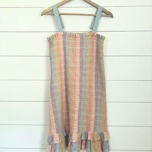 NWT American Eagle pastel striped fitted dress